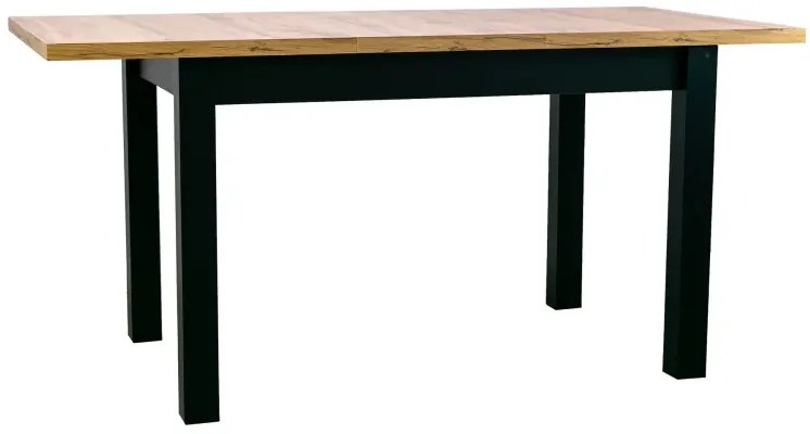 Rozkladací jedálenský stôl COBALT 120x80 + 40 - dub wotan/čierna