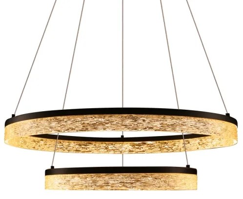 LED luster na lane FROZI LED/38W/230V pr. 60 cm čierny