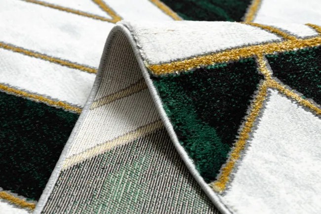 Behúň EMERALD exkluzívny 1015 glamour, marmur, geometrický zelený/zlatý - výpredaj