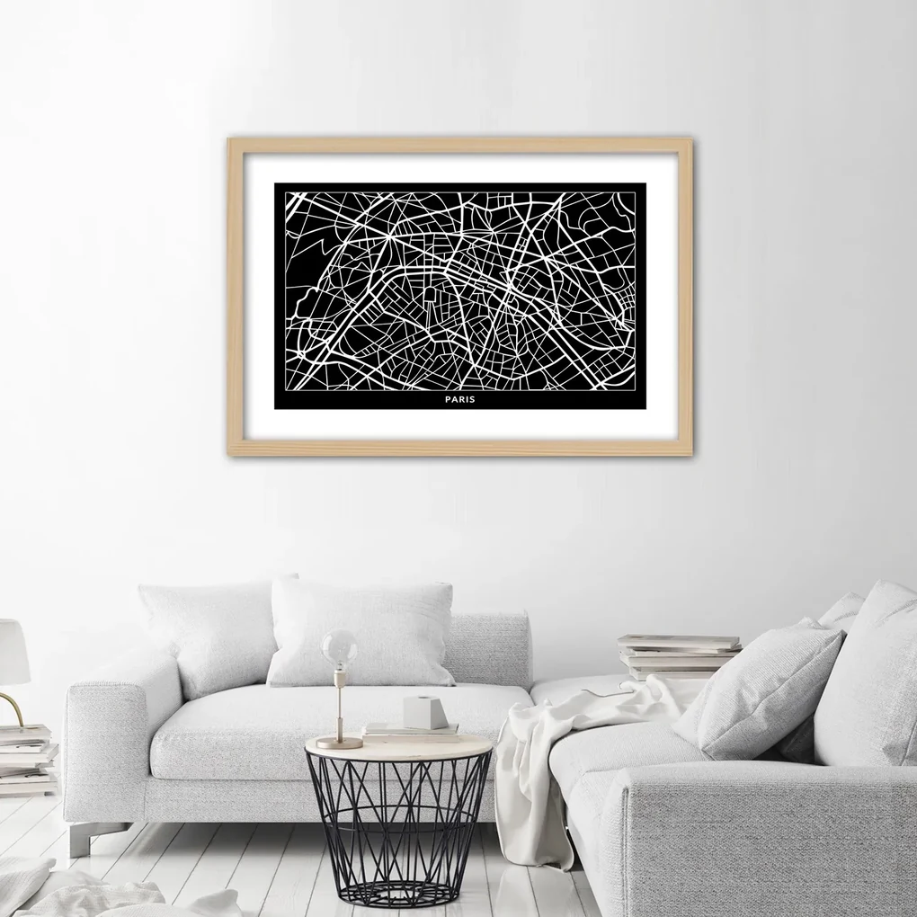 Gario Plagát Plán mesta Paríž Farba rámu: Bez rámu, Rozmery: 60 x 40 cm
