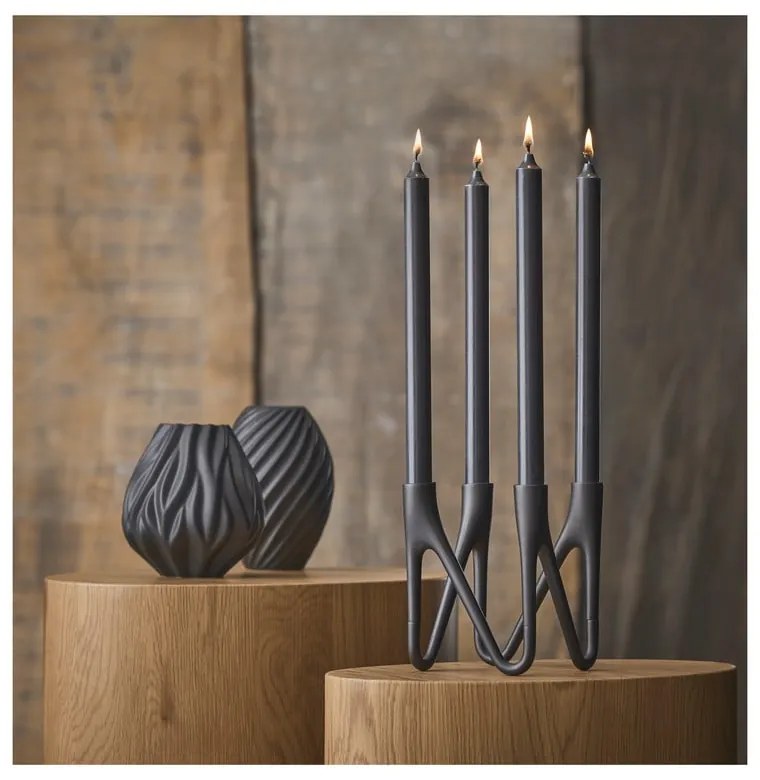 Čierna porcelánová váza Morsø River, výška 16 cm