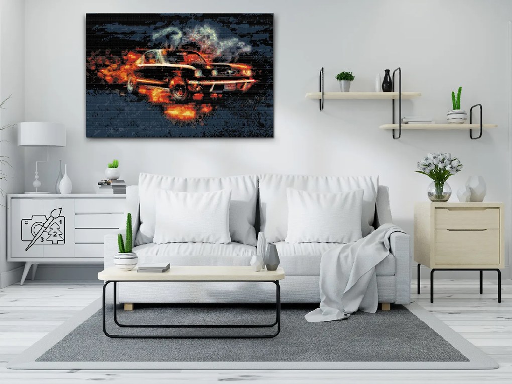 Gario Diamantové maľovanie Mustang Rozmery: 60 x 40 cm, Rámovanie: S vnútorným rámom, Diamanty: Štvorcové