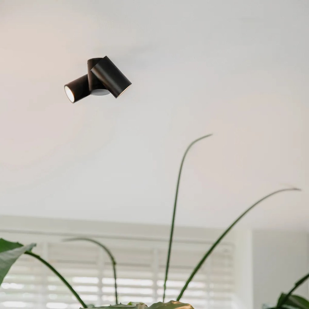 Dizajnové bodové svetlo čierne 2-žiarovkové nastaviteľné - Michael