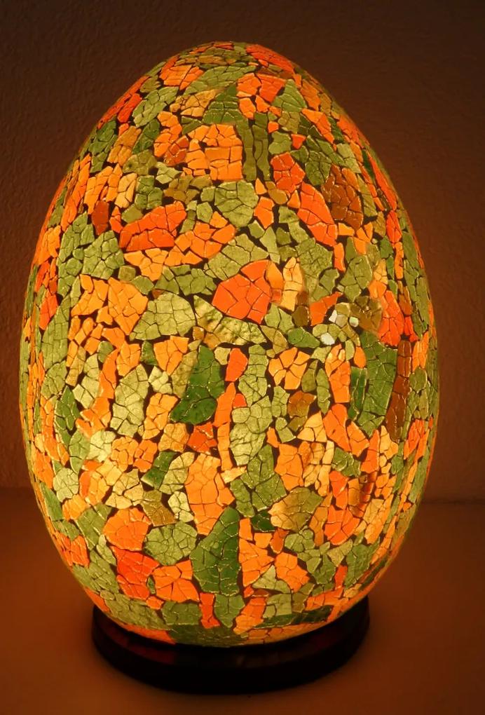 Stolná lampa ART oranžová, 35 cm, ručná práca, mozaika