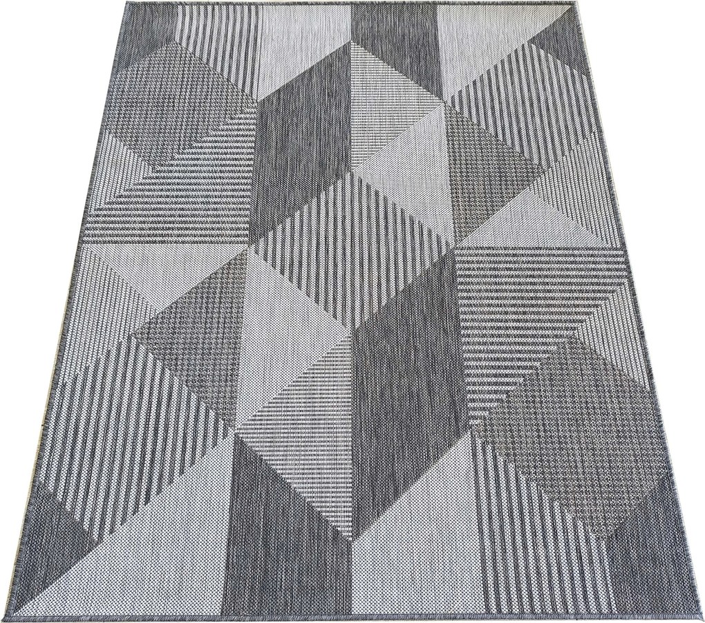 DY Sivý obojstranný koberec s geometrickým vzorom Zara 16 Rozmer: 200x290 cm