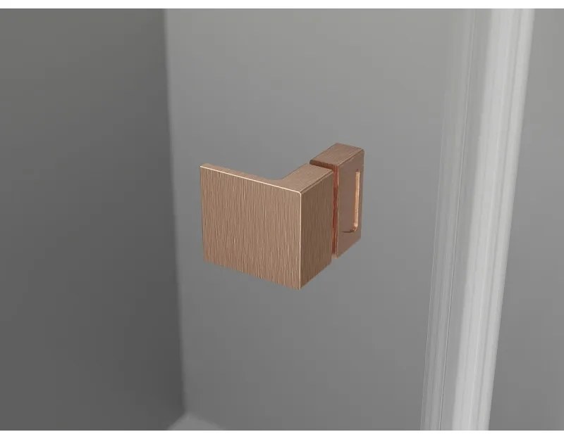 Mexen Lunar T, výklopný pravý sprchový kút 140 x 90 cm, 8mm číre sklo, profil medená matná, 834T-140-090-65-00-P
