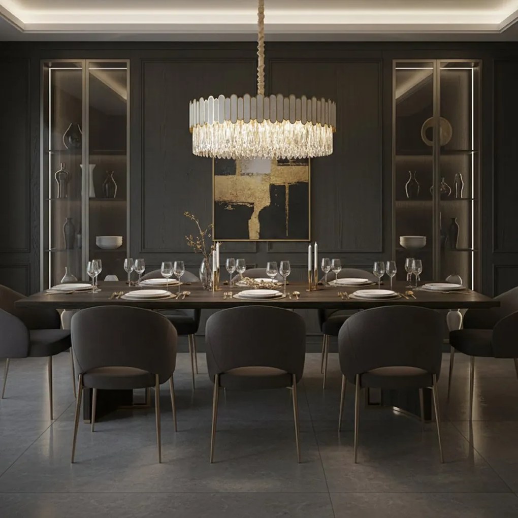 Toolight Toolight, stropné svietidlo 60cm, 8xE14, APP1747-8CP, zlatá, OSW-04046