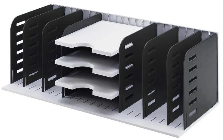 Triediace moduly, 8 prepážok a 3 police, čierna