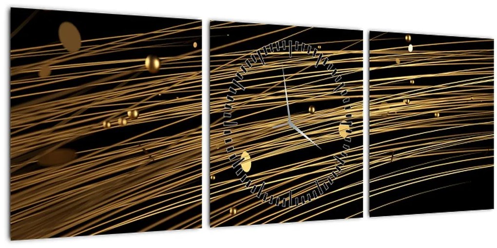 Abstraktný obraz (s hodinami) (90x30 cm)