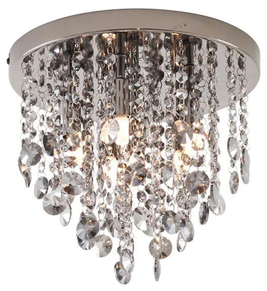 Klasické stropné svietidlo čierne s dymovým sklom - Medusa