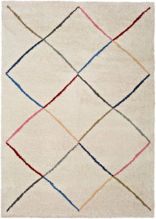 Biely koberec Universal Kasbah White, 133 × 190 cm