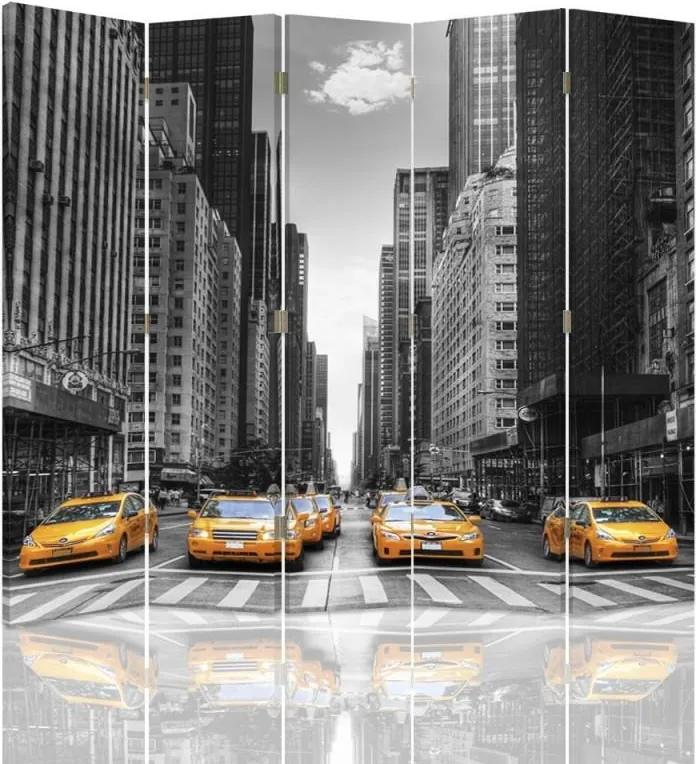 CARO Paraván - New York Taxi | päťdielny | jednostranný 180x150 cm