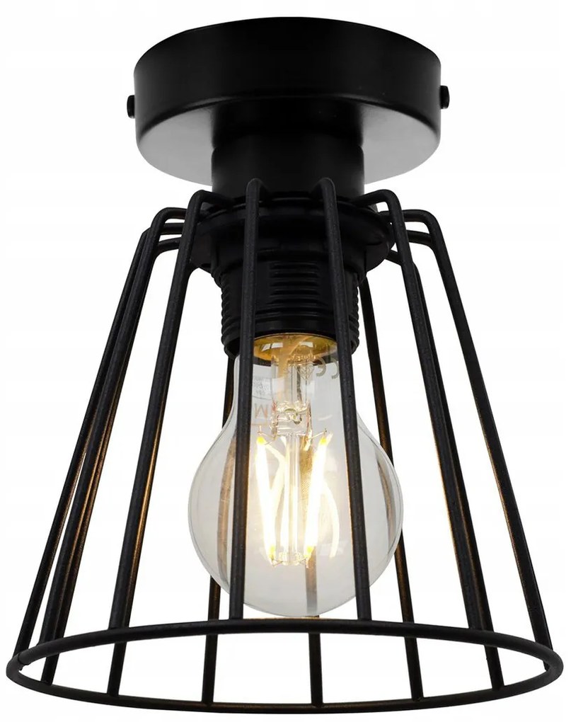 Stropné svietidlo Nuvola 6, 1x čierne drôtené tienidlo