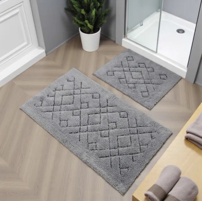 Sada kúpeľňových koberčekov BOSTON 12 sivá