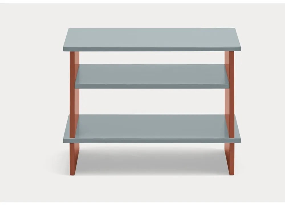 Nočný stolík s poličkami v tehlovo-sivej farbe Inari – Teulat