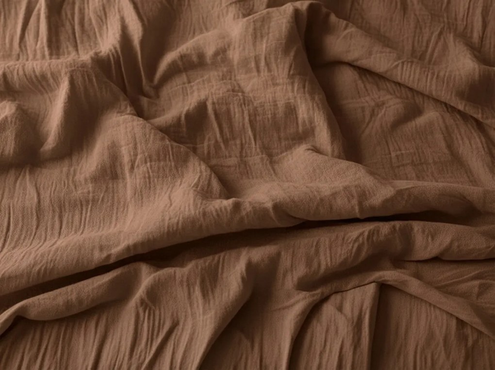 Mušelínová obliečka na vankúš MUSSARI 70x90 cm, svetlohnedá