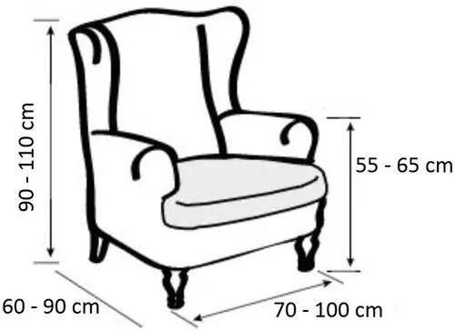 Forbyt Multielastický poťah na kreslo "ušiak", šedá 70 - 110 cm