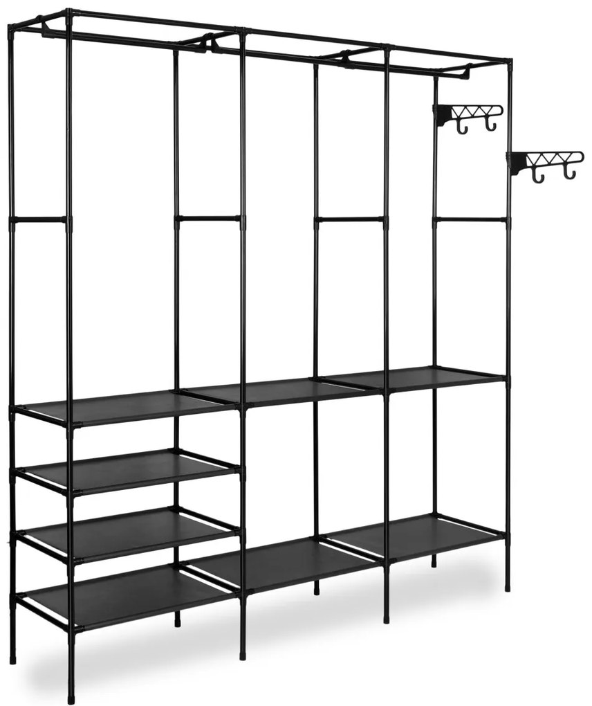 Otvorená šatníková skriňa SYNTIA 160 cm čierna