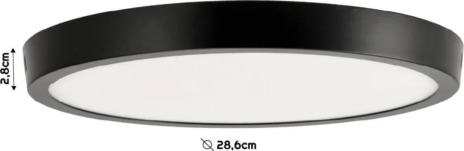 BERGE Prisadený okrúhly čierny LED panel 24W EMC - neutrálna biela