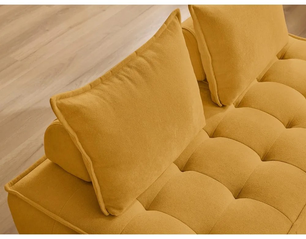 Ženilková pohovka v horčicovej farbe 175 cm Elisa – Bobochic Paris