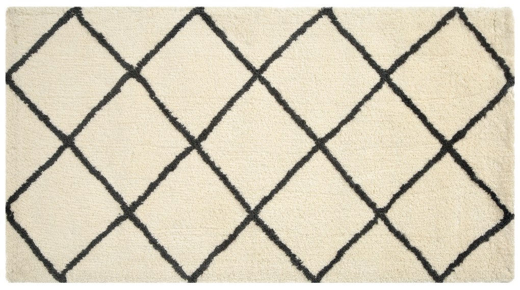 Livarno home Koberec s dlhým vlasom, 80 x 150 cm/Ø 100 cm (krémová/čierna)  (100377446)
