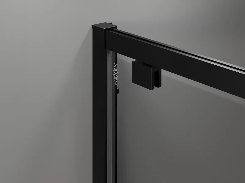 Mexen Exo, výklopný sprchový kút 90 x 110 cm, číre sklo, čierny profil, 8182-090-110-70-00