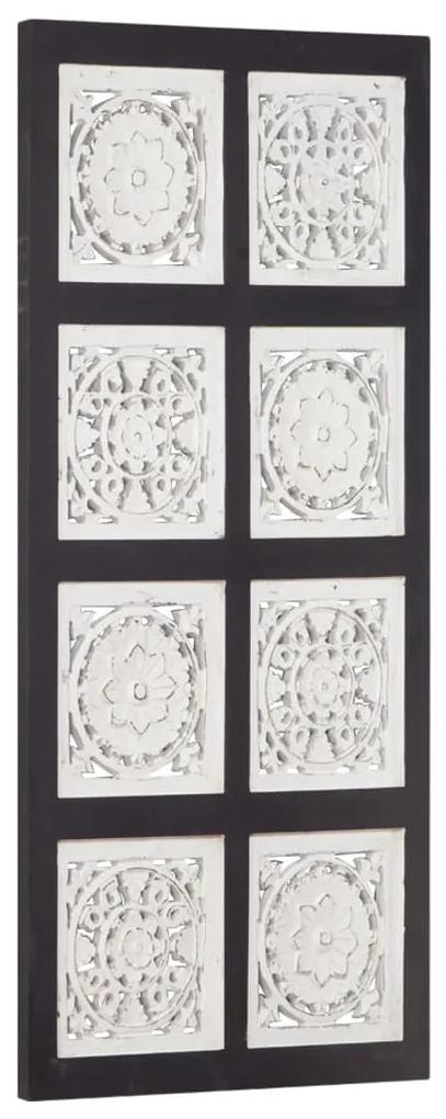 vidaXL Ručne vyrezávaný nástenný panel MDF 40x80x1,5 cm čierny a biely