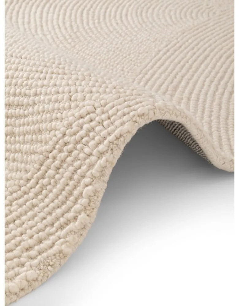 Ručne tkaný vlnený behúň vo svetlo prírodnej farbe 80x300 cm Eleni Natural White – Hanse Home