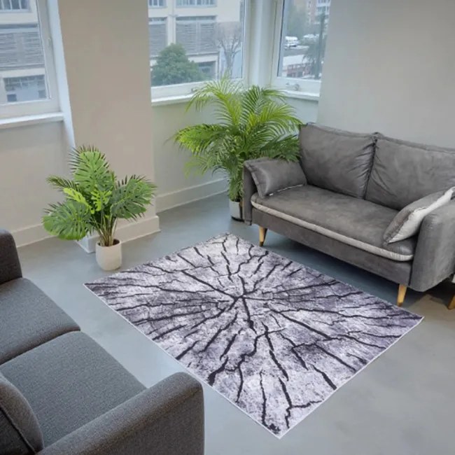 Protišmykový koberec NOVO peň / sivý