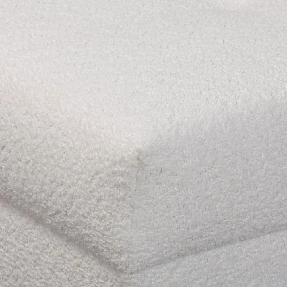 Biely taburet z textílie buklé Ariella – Ropez