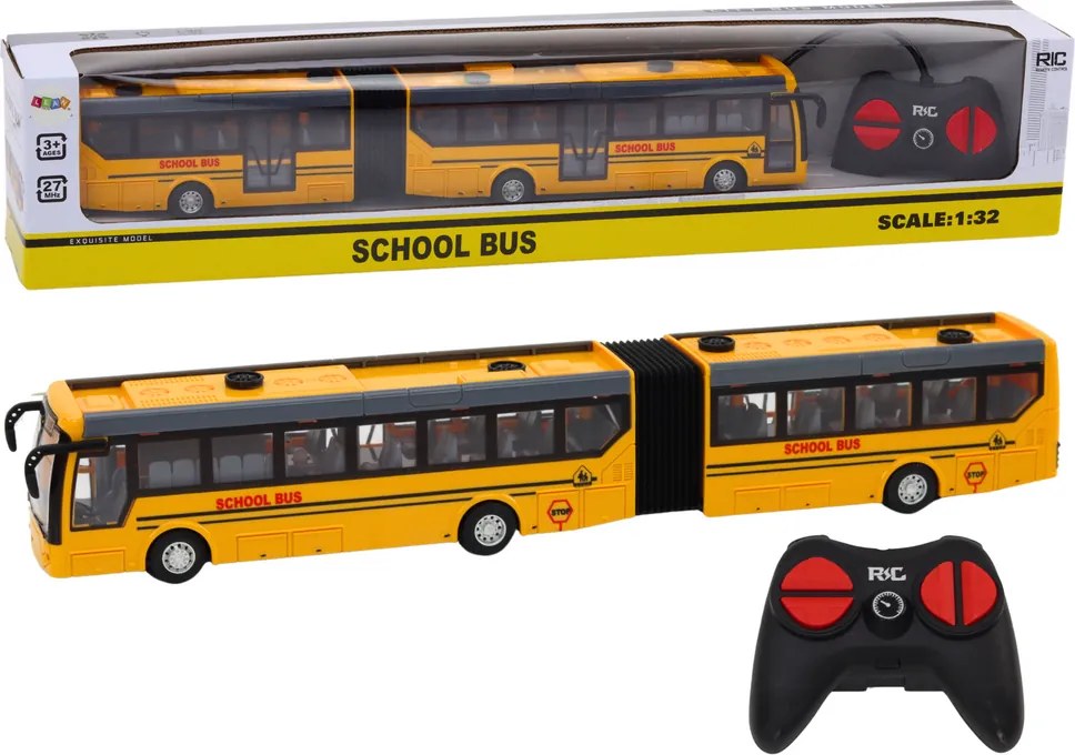 LEAN Toys Školský autobus Diaľkovo ovládaný kĺbový RC autobus 1:32 žltý