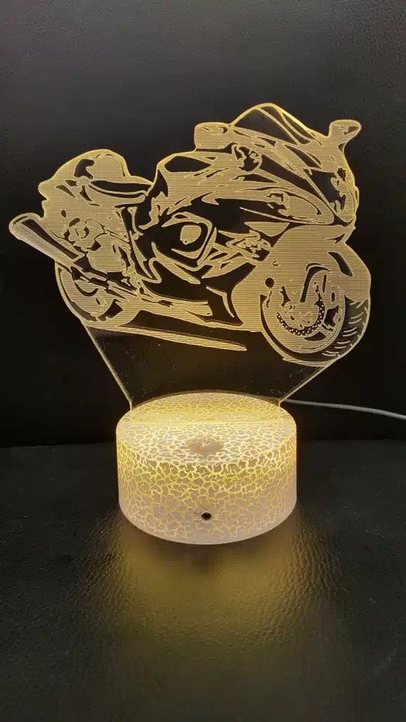 3Dmix 3DL-SL023 – 3D LED nočná lampa - Motocykel (Solar)