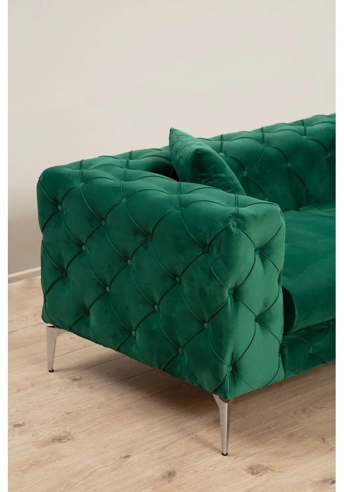 Tmavozelená zamatová pohovka 237 cm Como – Artie