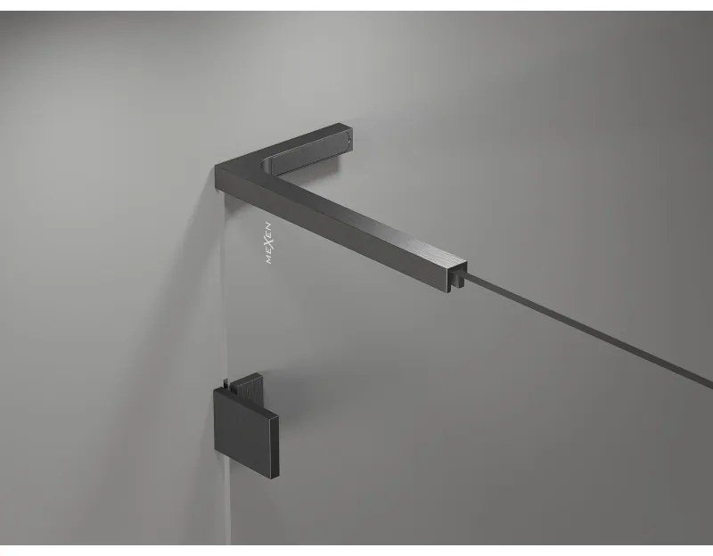 Mexen Lunar, L Duo sklápací sprchový kút 110 x 75 cm, 8mm číre sklo, profil grafit brúsený, 834L-110L-075P-66-00