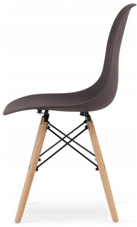 Jedálenská zostava TODI 80cm okrúhly stolový set biely + 4 stoličky OSAKA hnedé
