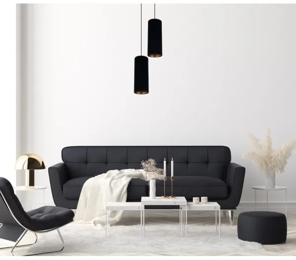 Luster na lanku AVALO 2xE27/60W/230V pr. 20 cm čierna