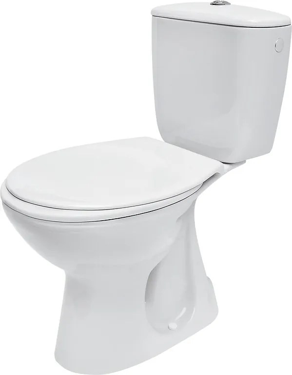 Cersanit President, kombi wc so splachovaním 3/6l, vertikálny odtok + s antibakteriálnym sedátkom z polypropylénu, biela, K08-029