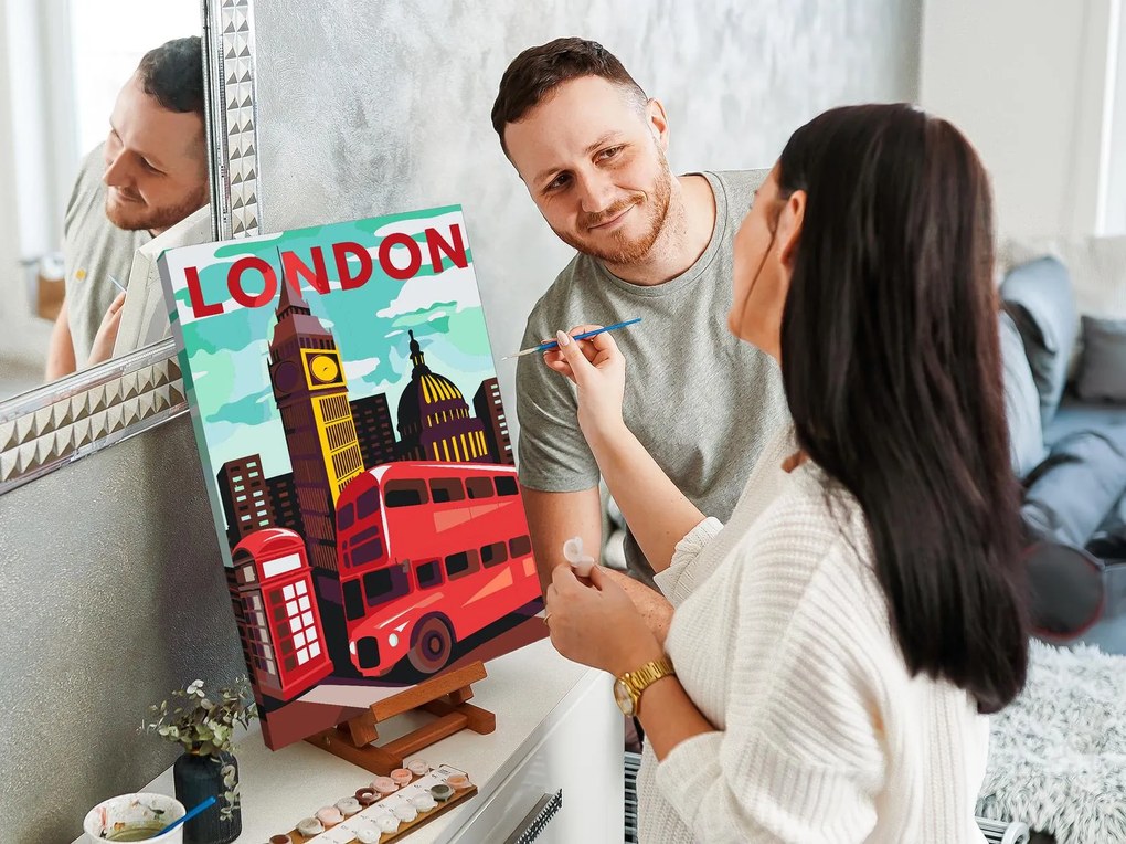 Gario Maľovanie podľa čísel Londýn, Veľká Británia 2 Rozmery: 60 x 80 cm, Rámovanie: S vnútorným rámom