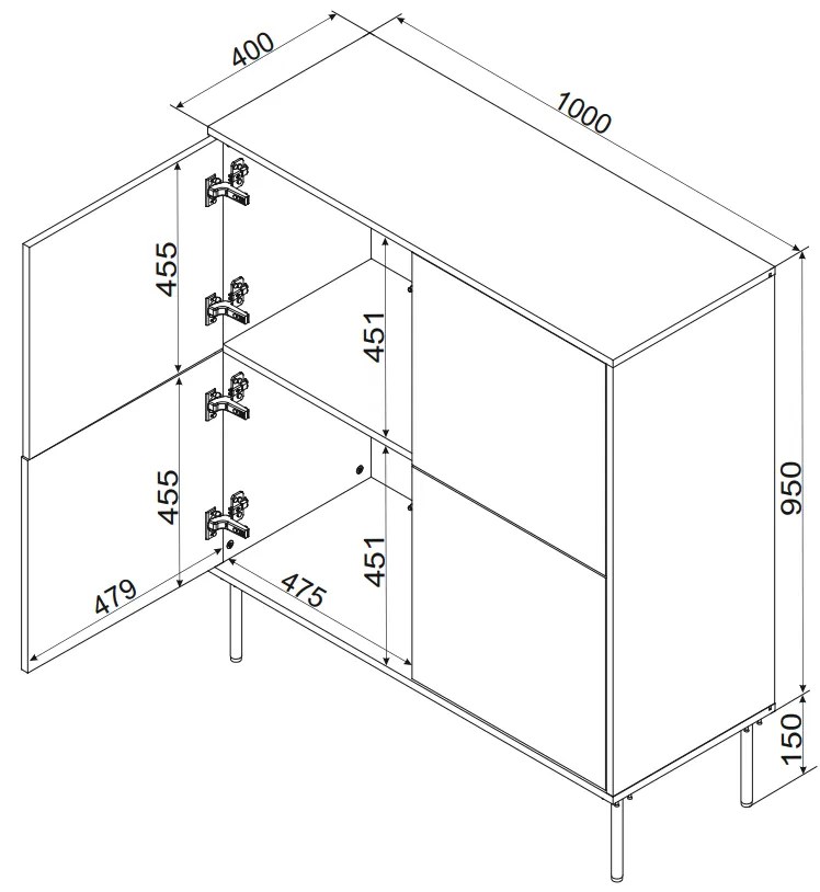 Cama Zelená komoda Trese 4D
