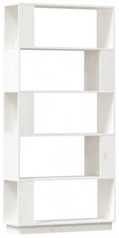vidaXL Knižnica/deliaca stena biela 80x25x163,5 cm masívna borovica-
