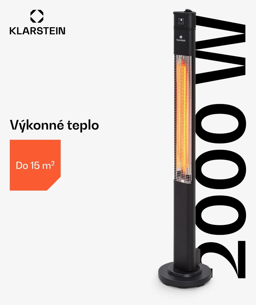 Blumfeldt Heat Guru, infračervený ohrievač, 2000 W, 3 stupne ohrevu, diaľkový ovládač, čierny
