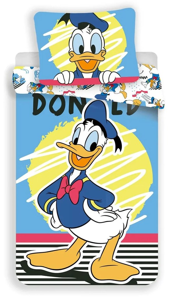 Jerry Fabrics Detské bavlnené obliečky Donald Duck 03, 140 x 200 cm, 70 x 90 cm