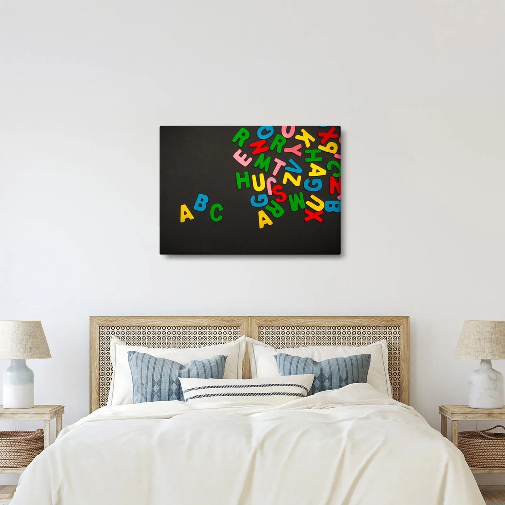 Obraz - farebné písmenká (70x50 cm)