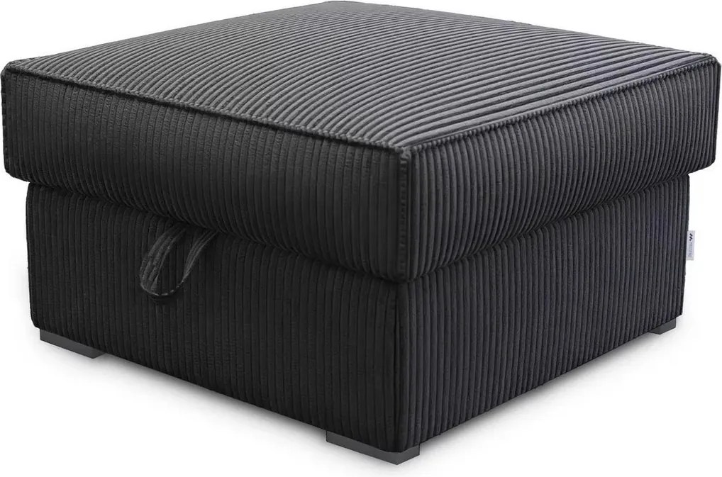 Taburet SMART COSARO XL s úložným priestorom 71x71 cm, čierny