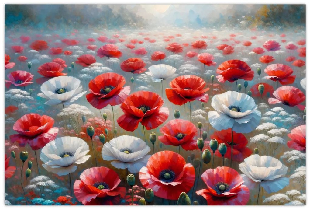 Obraz - Pole vlčích makov (90x60 cm)