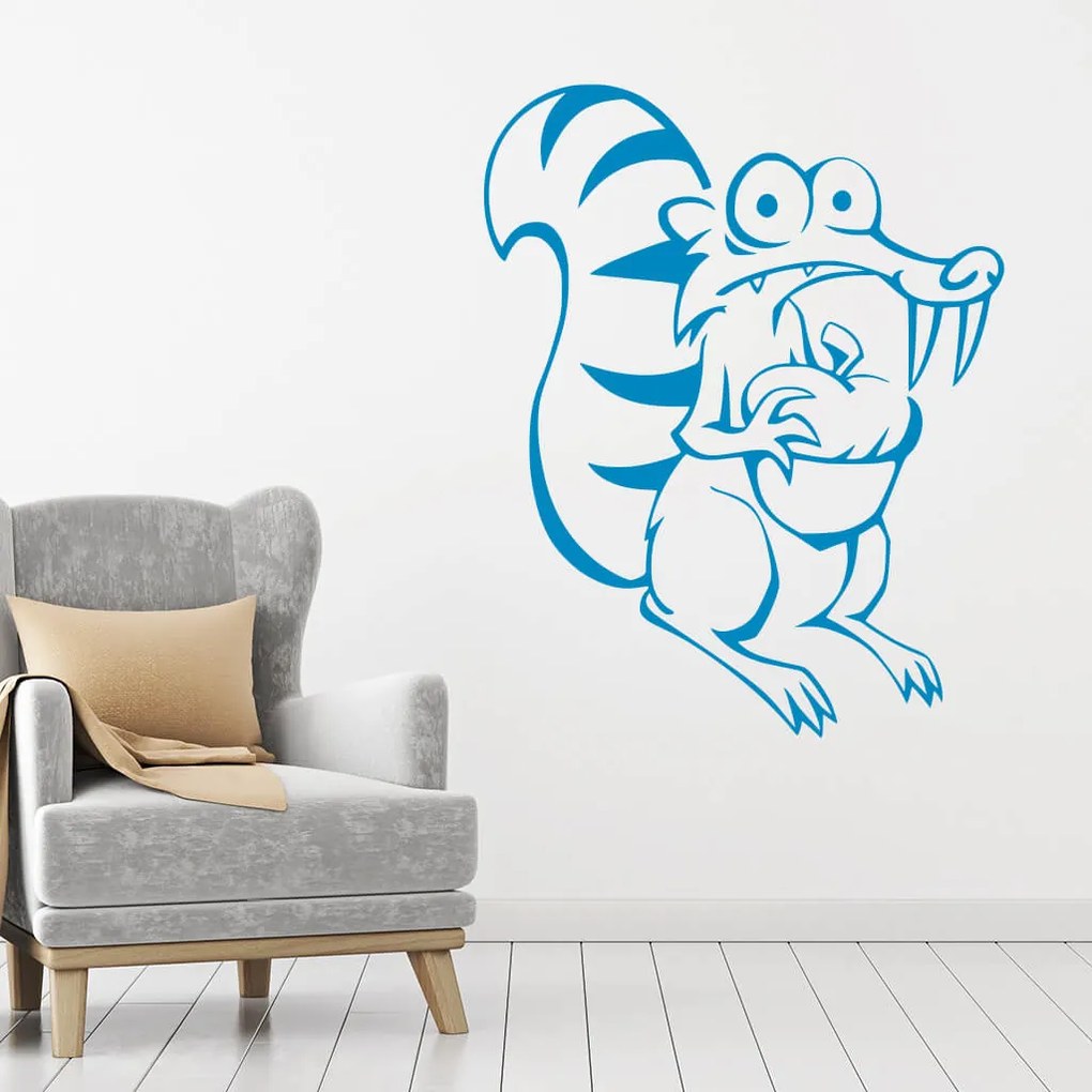 Veselá Stena Samolepka Veverička Scrat Farba: šedá, Veľkosť: 100 x 79 cm