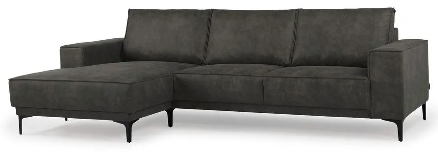 Antracitová rohová pohovka z imitácie kože (ľavý roh) Copenhagen – Scandic