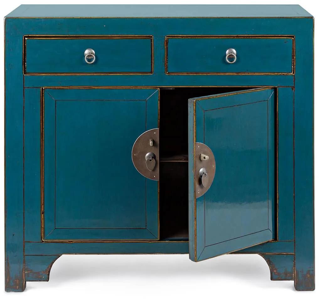 Príborník jinan 2 dvere - 2 zásuvky modrý 91 x 84 cm MUZZA
