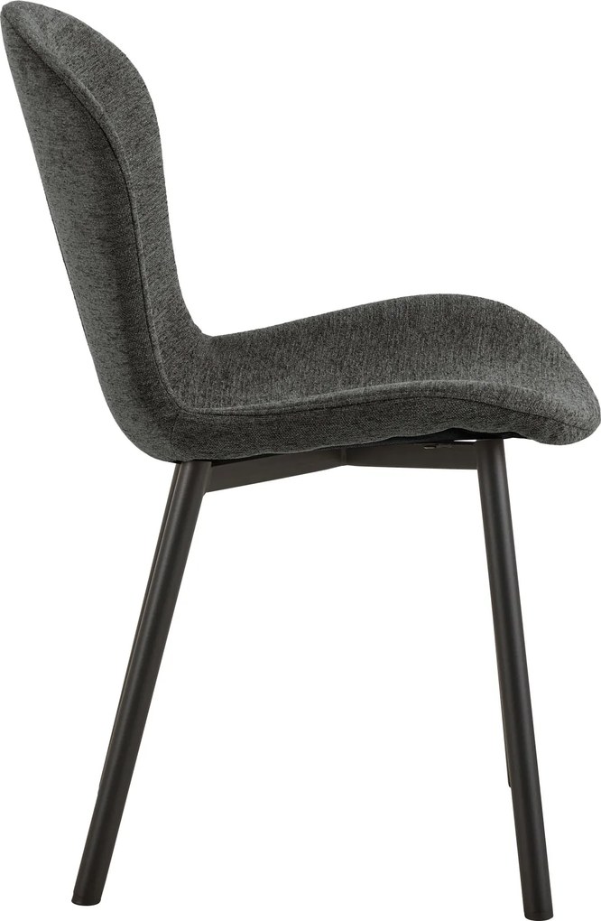 FIORA Tmavosivé (tkanina Apia 458)/čierny rám - MODERNÁ ČALÚNENÁ STOLIČKA DO OBÝVAČKY/ JEDÁLNE LOFT