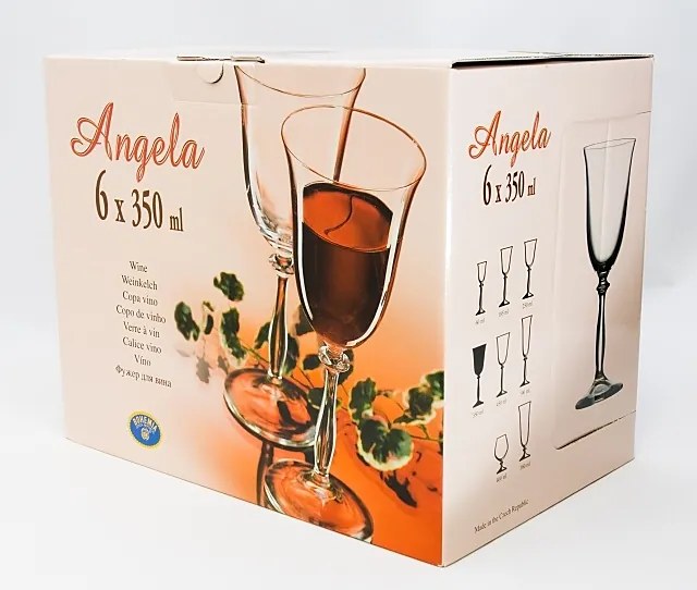 VÝPREDAJ Crystalex Poháre na víno Angela 350 ml